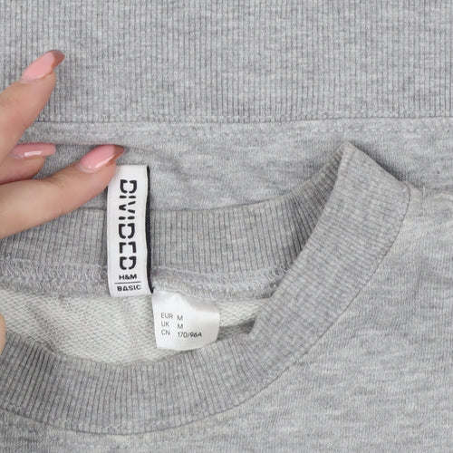 H&M Women's Grey Pullover Jumper M Crew Neck Casual