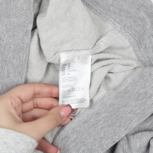 H&M Women's Grey Pullover Jumper M Crew Neck Casual