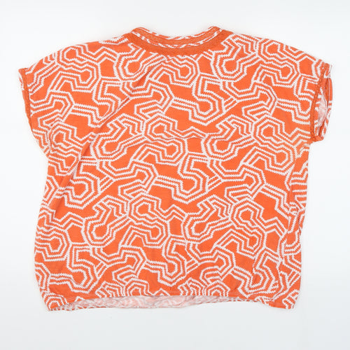 Next Womens Orange Geometric T-Shirt Size 20