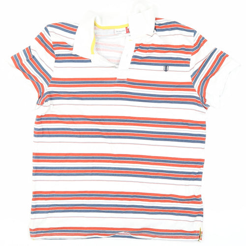 NKD Men's Multicoloured Striped Polo Shirt M