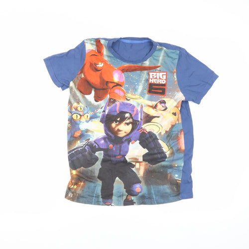 Disney Boys Blue Big Hero 6 T-Shirt 11-12 Years Casual Crew Neck