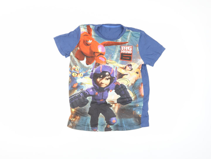 Disney Boys Blue Big Hero 6 T-Shirt 11-12 Years Casual Crew Neck
