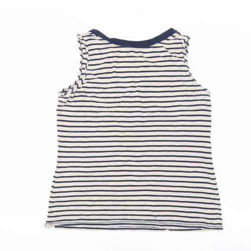 White Stuff Women's Blue Striped Tank, Size 12, Cotton