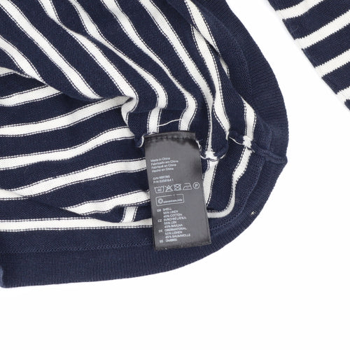 H&M Unisex Adults Blue Striped Pullover Jumper M