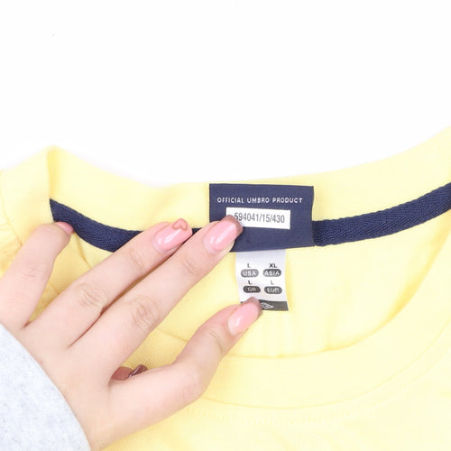 Umbro Men’s Yellow Crew Neck T-Shirt L