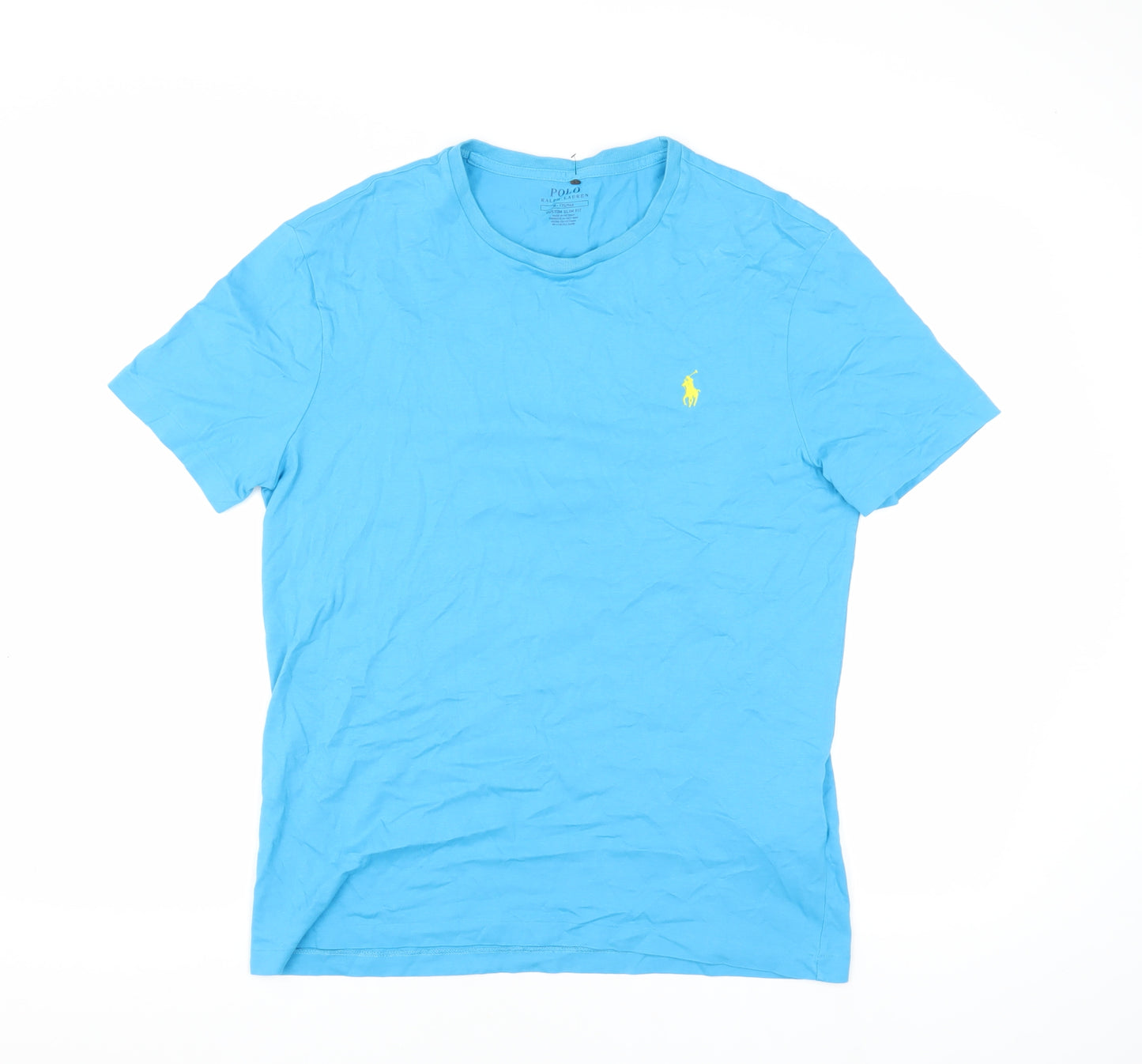 Polo Ralph Lauren Men's Blue Cotton Slim Fit T-Shirt Medium