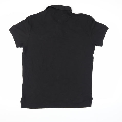 Tommy Hilfiger Men's Black Polo - Size L, Regular Fit