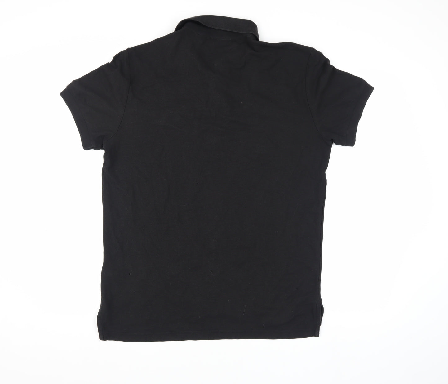 Tommy Hilfiger Men's Black Polo - Size L, Regular Fit