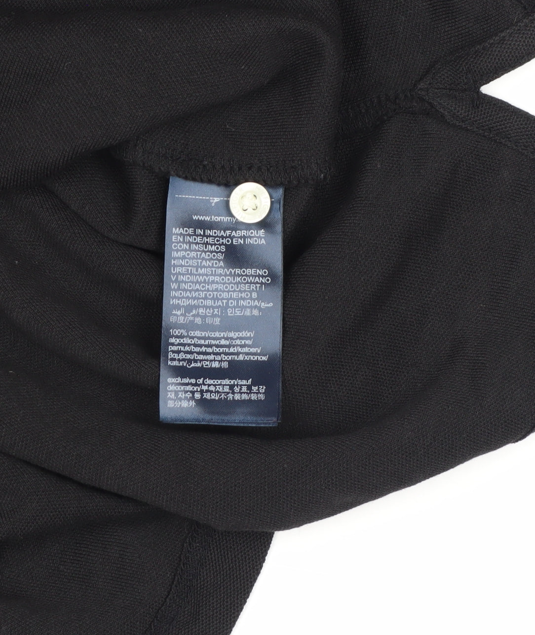 Tommy Hilfiger Men's Black Polo - Size L, Regular Fit