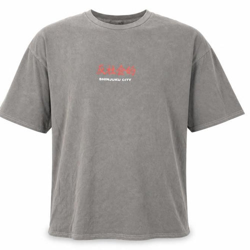 boohooMAN Grey Graphic Print Men's T-Shirt (L) Crew Neck