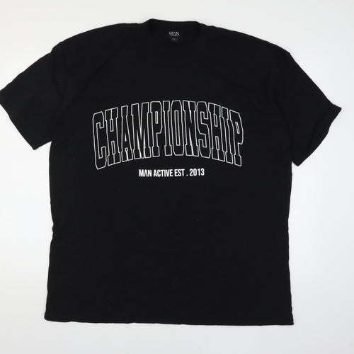 boohooMAN Men's Black Graphic T-Shirt - Size M