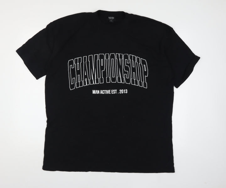 boohooMAN Men's Black Graphic T-Shirt - Size M