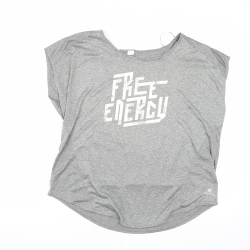 Decathlon Women's Grey Relaxed Activewear T-Shirt