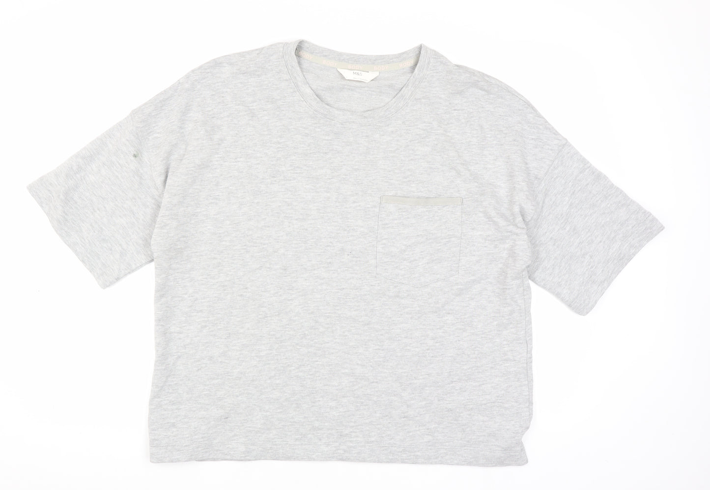 Marks and Spencer Women's Grey Basic T-Shirt, Size L, Casual Wear