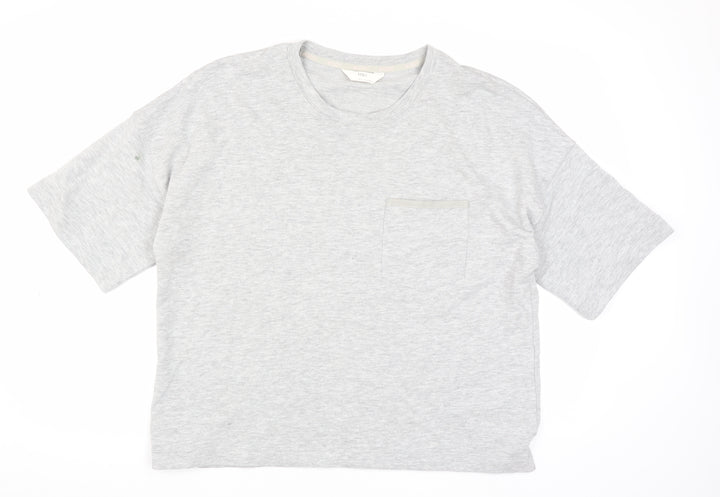 Marks and Spencer Women's Grey Basic T-Shirt, Size L, Casual Wear
