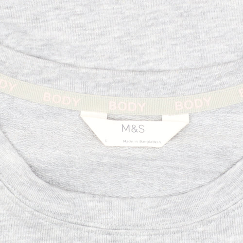 Marks and Spencer Women's Grey Basic T-Shirt, Size L, Casual Wear