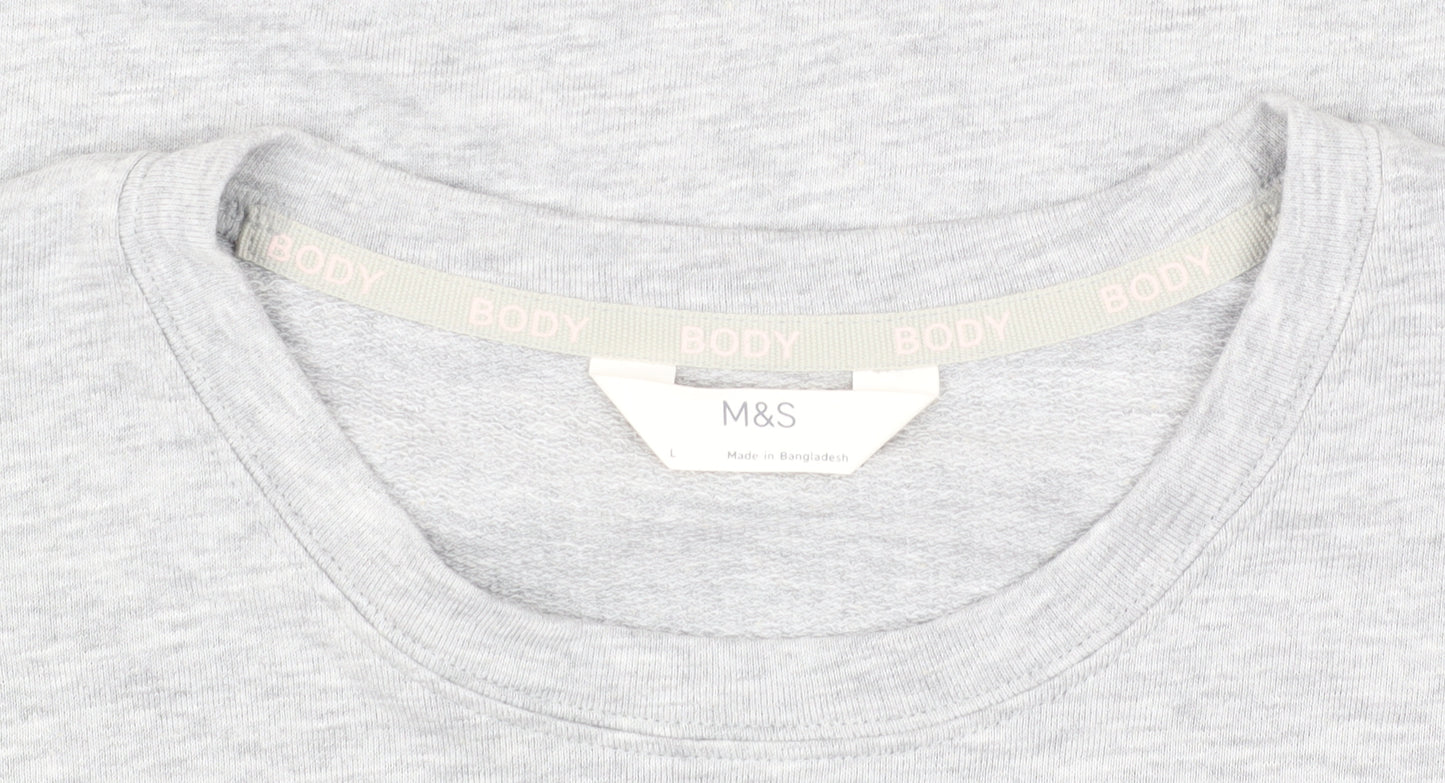 Marks and Spencer Women's Grey Basic T-Shirt, Size L, Casual Wear