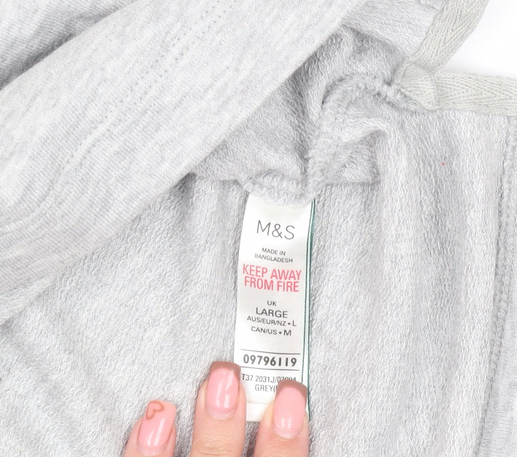 Marks and Spencer Women's Grey Basic T-Shirt, Size L, Casual Wear