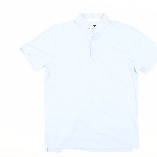 Rag & Bone Men's Polo, Blue, Size M, Short Sleeve