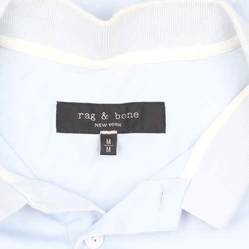Rag & Bone Men's Polo, Blue, Size M, Short Sleeve