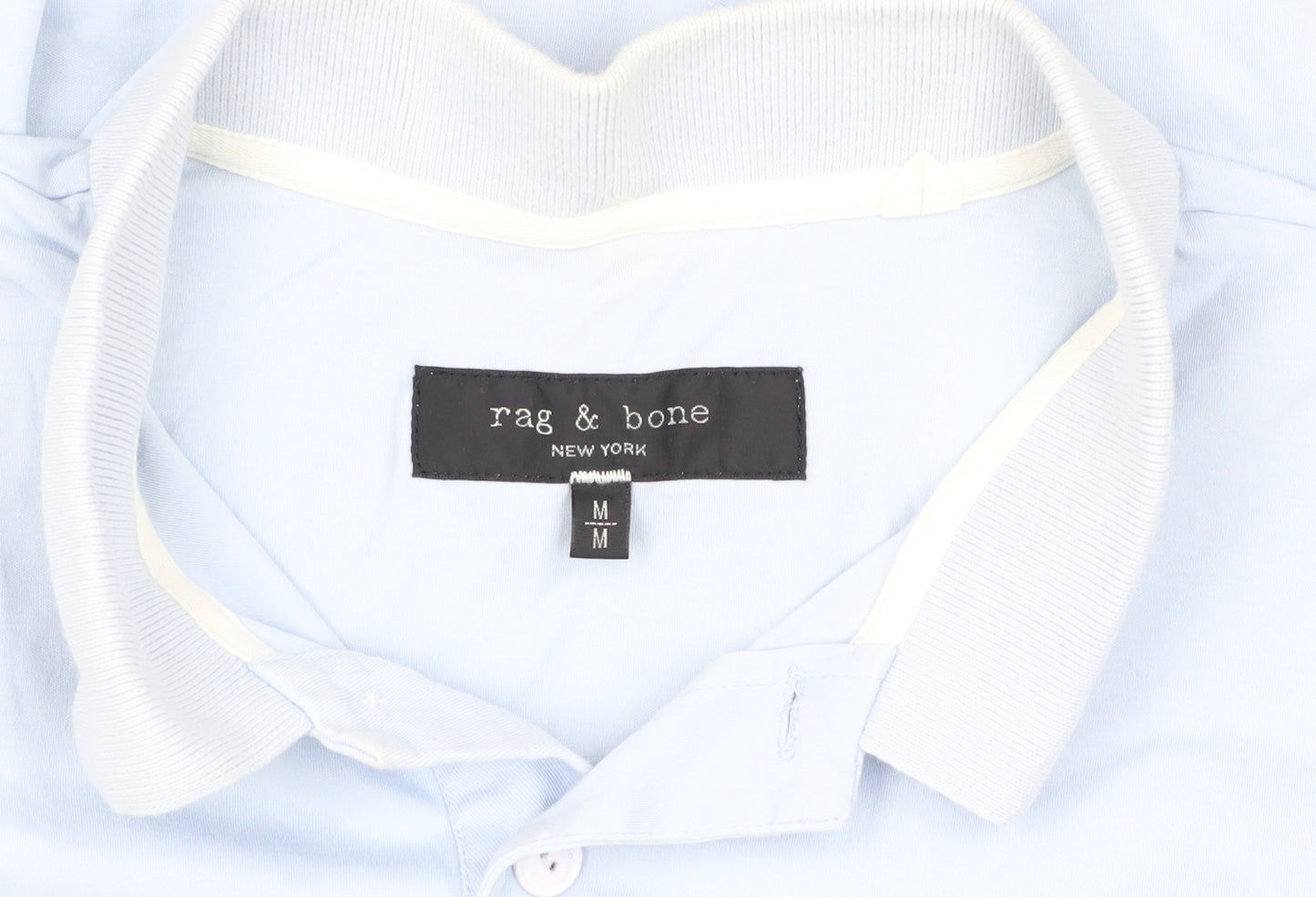 Rag & Bone Men's Polo, Blue, Size M, Short Sleeve