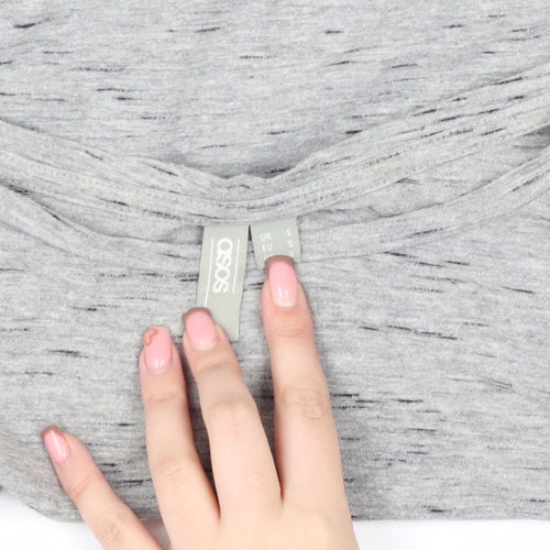 ASOS Women's Grey Long Sleeve Top with Lace Accents