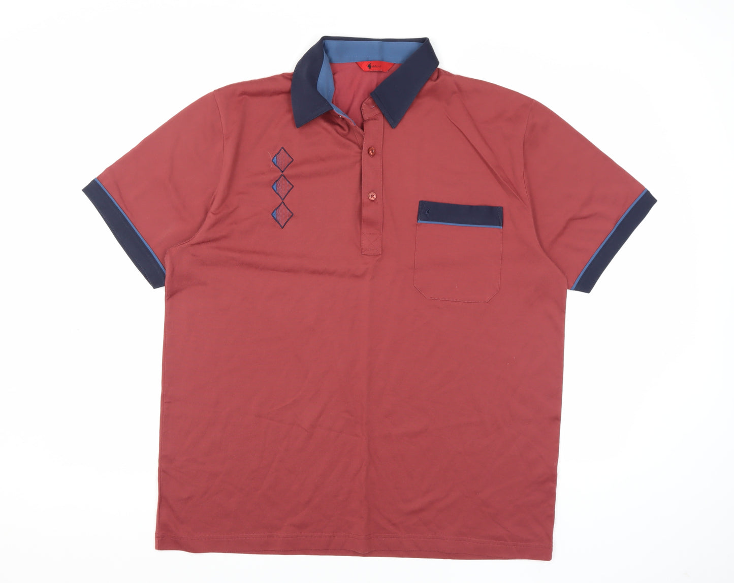 Gabicci Men's Red XL Polo Short Sleeve Collared Shirt
