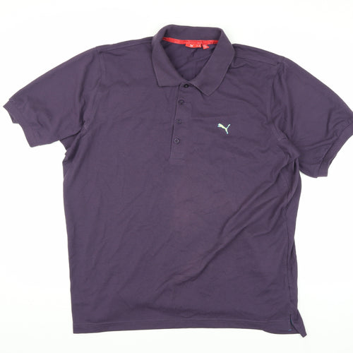 Puma Men's Purple XL Polo Shirt Logo Casual