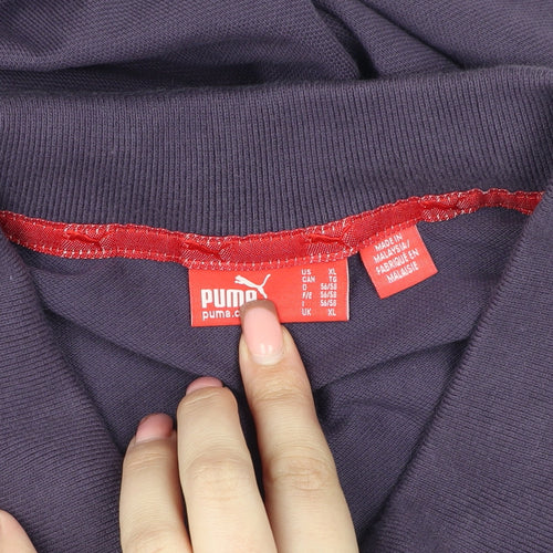 Puma Men's Purple XL Polo Shirt Logo Casual