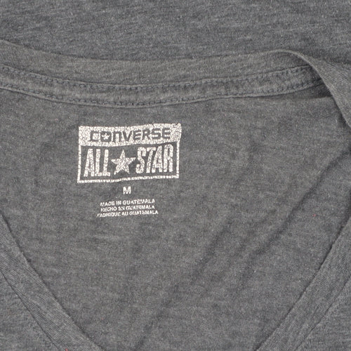 Converse Women's Grey V-Neck T-Shirt - Casual Style