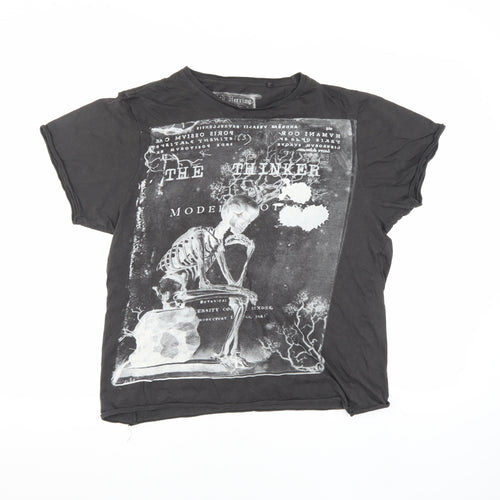 Debenhams Gothic Black T-Shirt Medium for Women