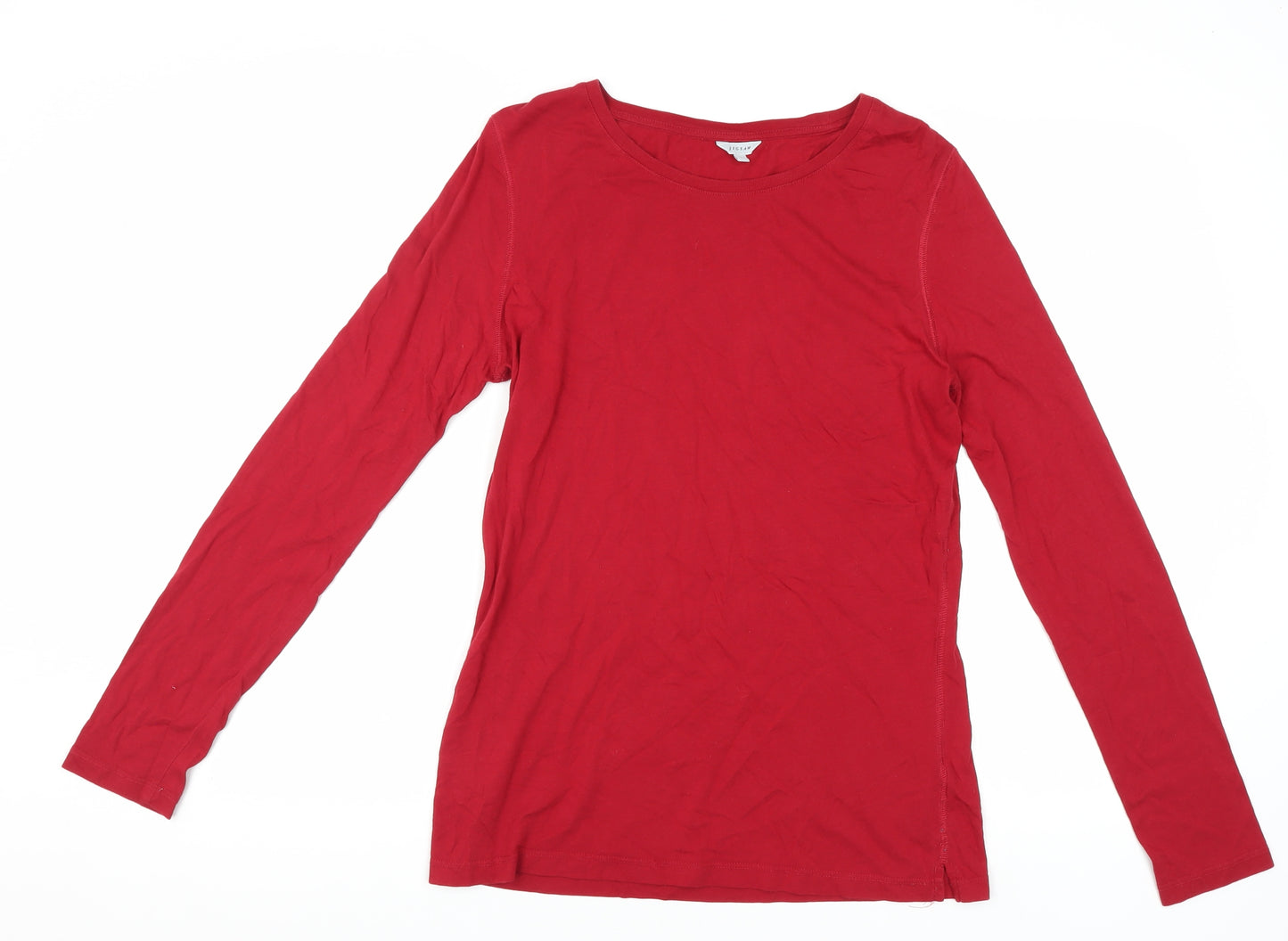 Jigsaw Women's Red Long Sleeve Basic T-Shirt L