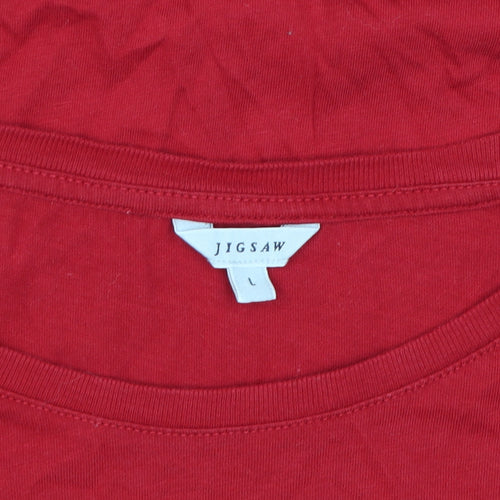 Jigsaw Women's Red Long Sleeve Basic T-Shirt L