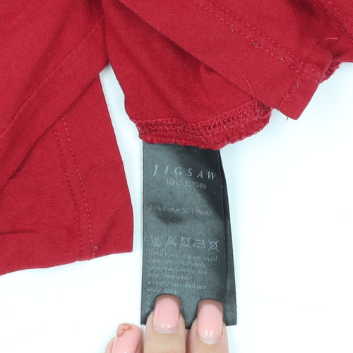 Jigsaw Women's Red Long Sleeve Basic T-Shirt L