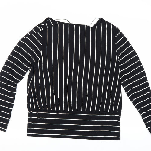 Cable & Gauge Women's Black Striped Blouse XL
