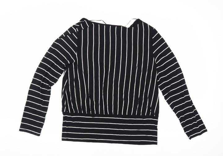 Cable & Gauge Women's Black Striped Blouse XL