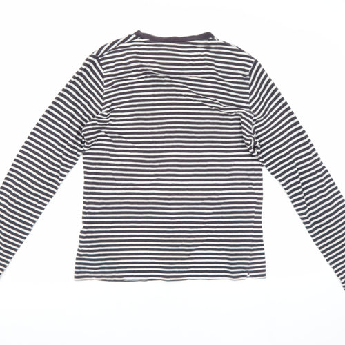 French Connection Women's Striped T-Shirt, M, Black Cotton