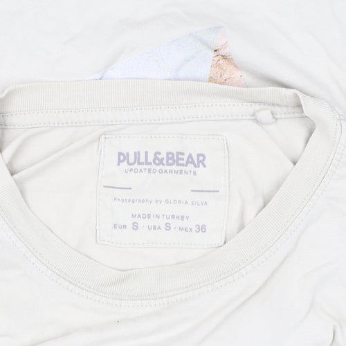 Pull & Bear Men Beige Graphic Print T-Shirt - S