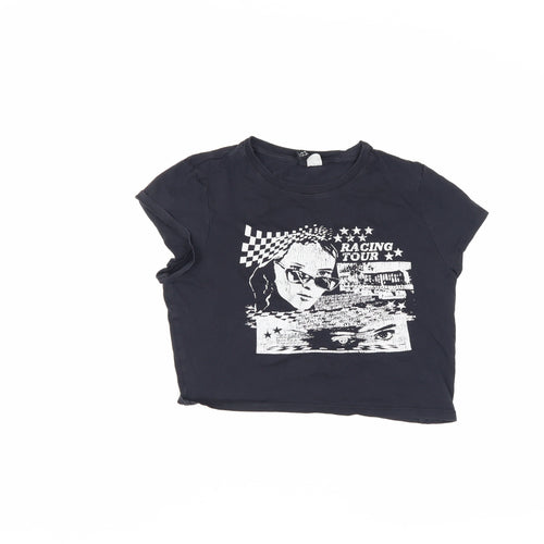 DIVIDED Women's Black T-Shirt, Size 12, Short Sleeve