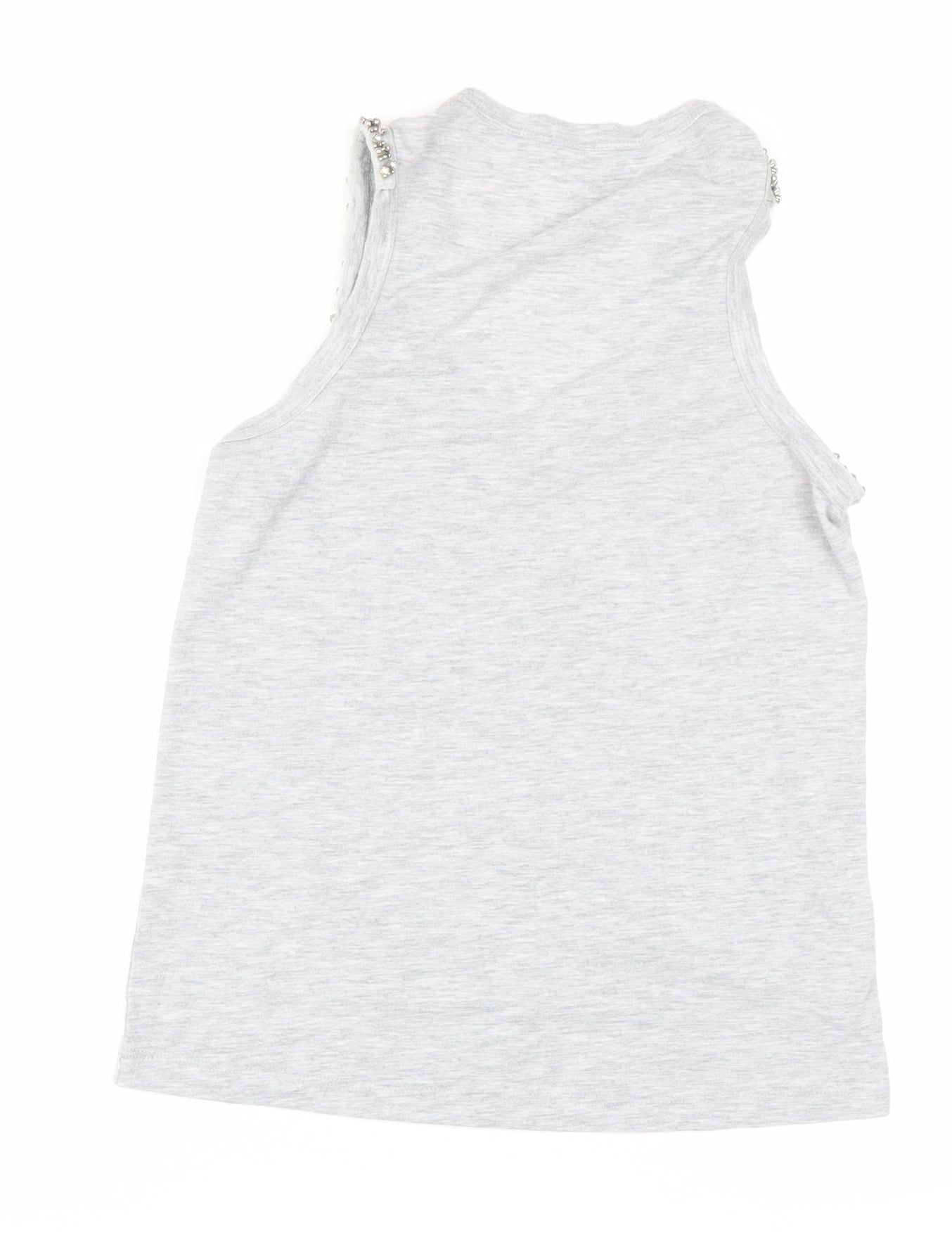 River Island Women's Grey Beaded Tank Top Size 6