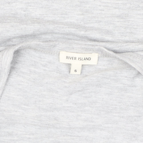 River Island Women's Grey Beaded Tank Top Size 6