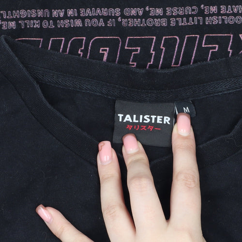 TALISTER Gothic Black T-Shirt, Medium, Graphic Print, Men's