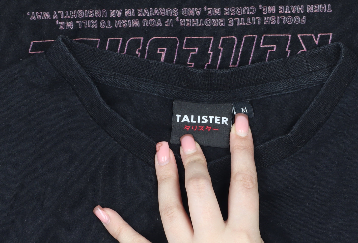 TALISTER Gothic Black T-Shirt, Medium, Graphic Print, Men's