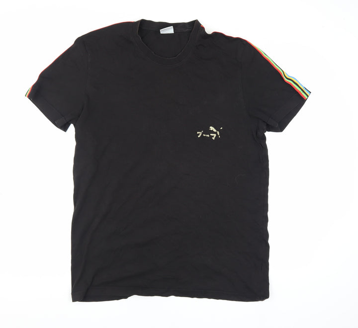 Puma Men’s Black T-Shirt, Medium, Crew Neck