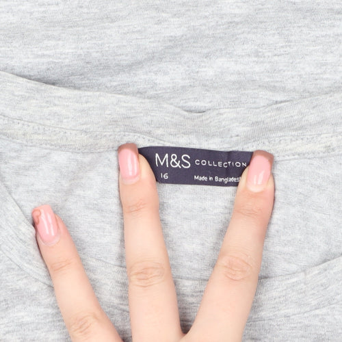 Marks and Spencer Grey Women's T-Shirt Size 16