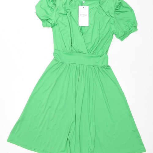 BY SWAN Green A-Line Dress - Women Size S, Summer Essential
