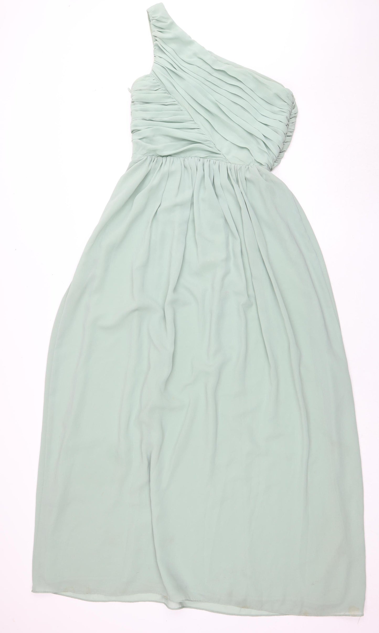 H&M Women's Green Asymmetric Midi Dress Size 8