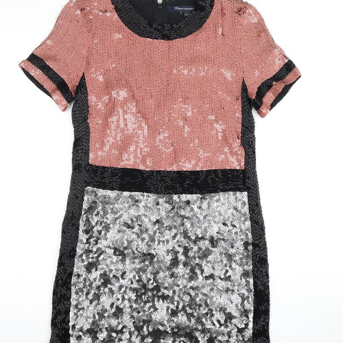 French Connection Women's Sequin Dress, Size 8, Multicoloured