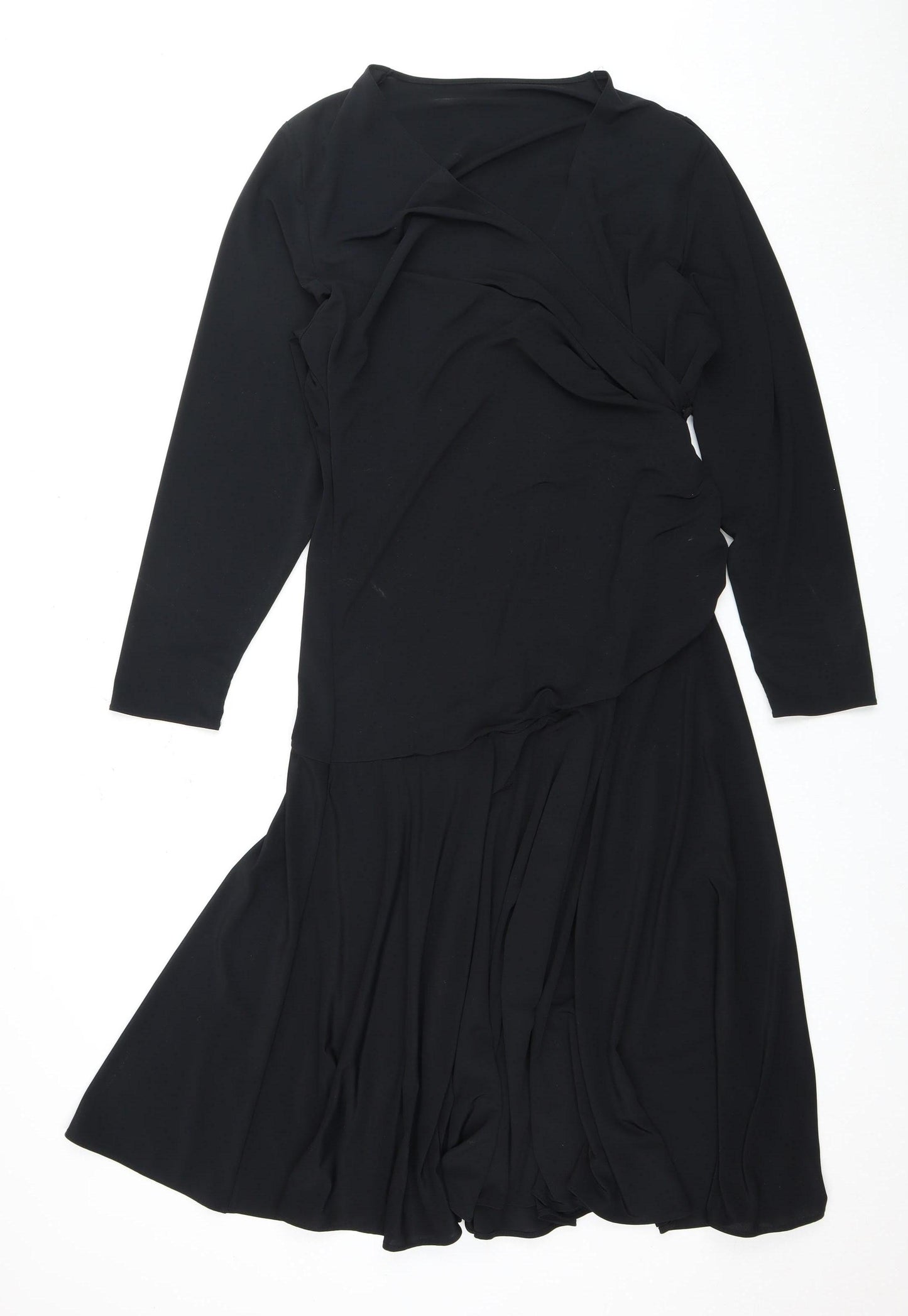 St Michael Black Long Sleeve Dress, Size 14