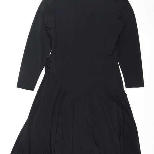 St Michael Black Long Sleeve Dress, Size 14